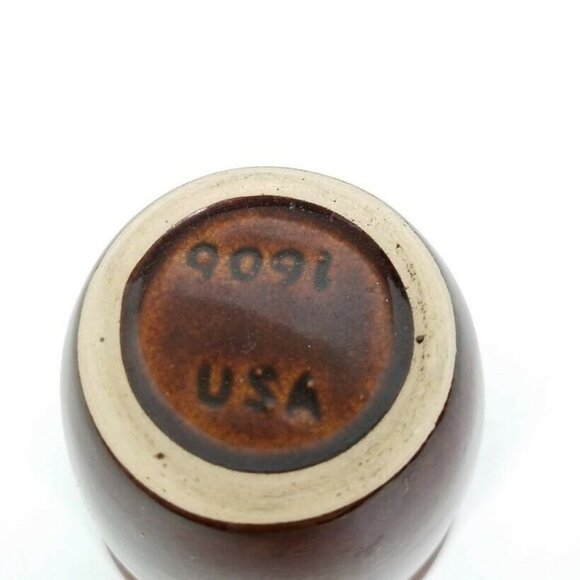 Vintage Brown White Stoneware Pottery Custard Cup 9091 USA Dessert Berry Dish - Picture 5 of 5